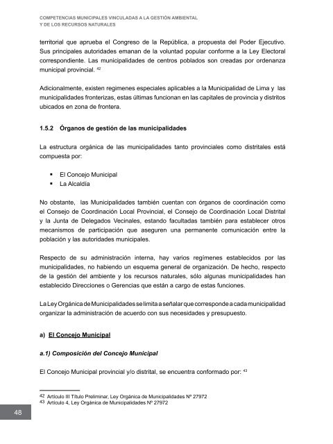 Competencias municipales vinculadas a la gestión ambiental y de ...