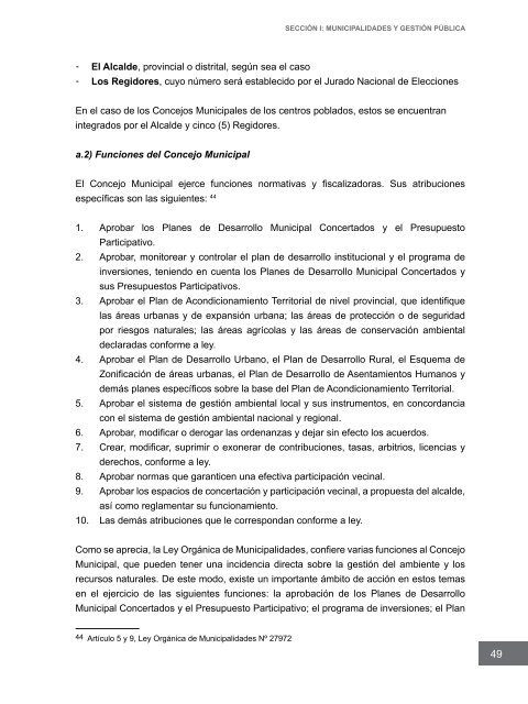 Competencias municipales vinculadas a la gestión ambiental y de ...