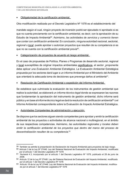 Competencias municipales vinculadas a la gestión ambiental y de ...