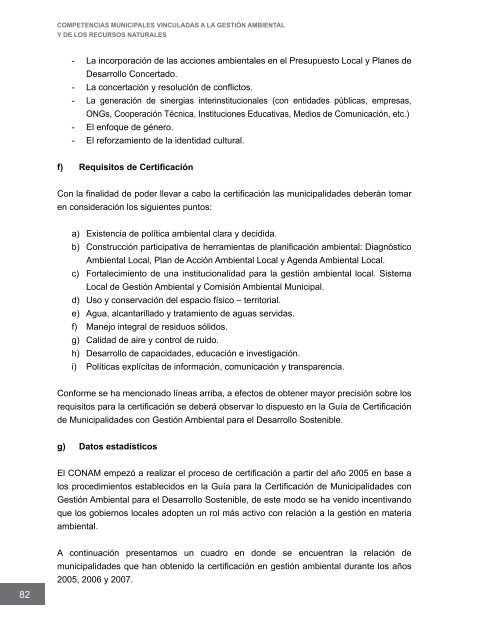 Competencias municipales vinculadas a la gestión ambiental y de ...