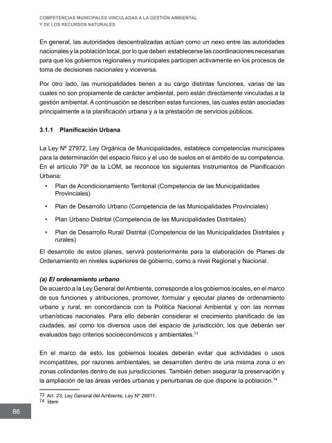 Competencias municipales vinculadas a la gestión ambiental y de ...
