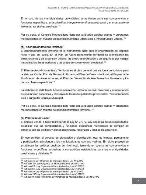 Competencias municipales vinculadas a la gestión ambiental y de ...