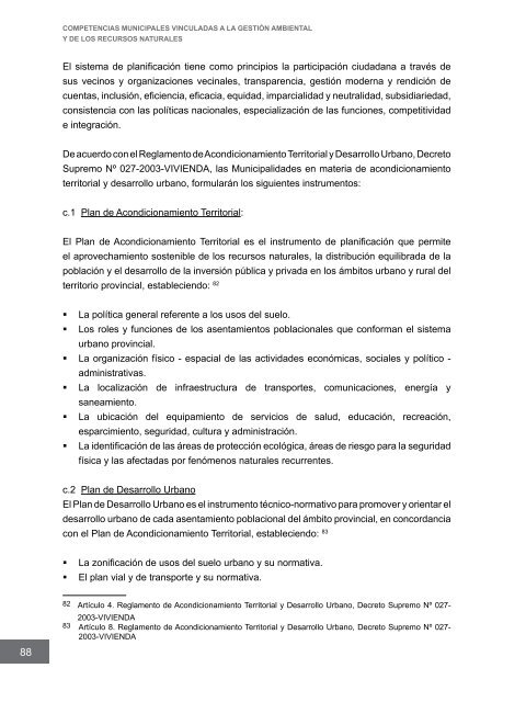 Competencias municipales vinculadas a la gestión ambiental y de ...