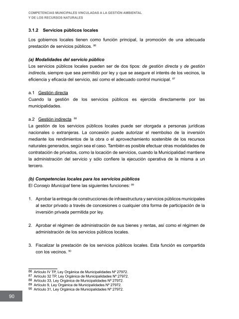 Competencias municipales vinculadas a la gestión ambiental y de ...