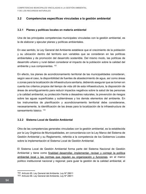 Competencias municipales vinculadas a la gestión ambiental y de ...
