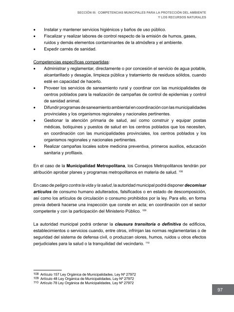 Competencias municipales vinculadas a la gestión ambiental y de ...