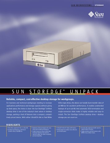 SUN STOREDGEâ¢ UNIPACK - CROCOM Computer Systems