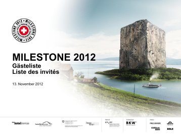 MILESTONE 2012 - MILESTONE. Tourismuspreis Schweiz.