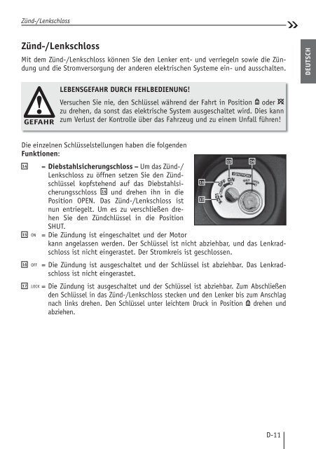 BEDIENUNGSANLEITUNG - SI-Zweirad-Vertriebs GmbH