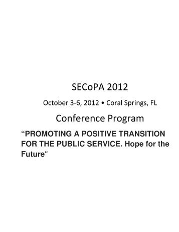 SECoPA 2012 Conference Program 9 21 12.pdf - ASPA