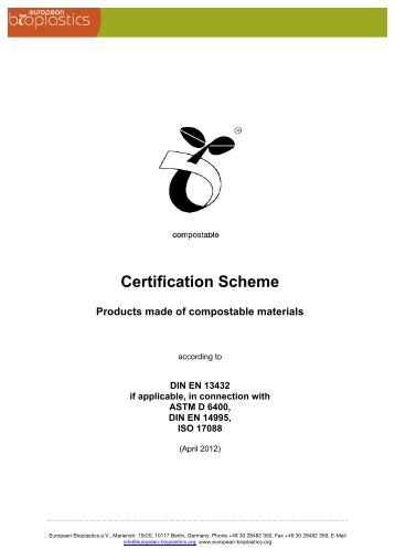 Certification Scheme Products made of compostable ... - OK compost