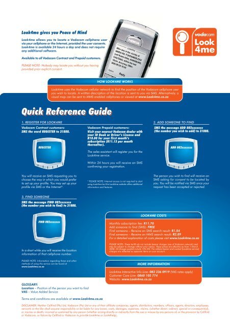 View quick reference guide - Look4help