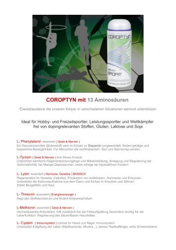 COROPTYN mit 13 AminosÃ¤uren - Invita-point.at