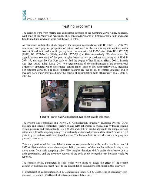 Compressibility Characteristics of Fibrous Tropical Peat ... - Ejge.com