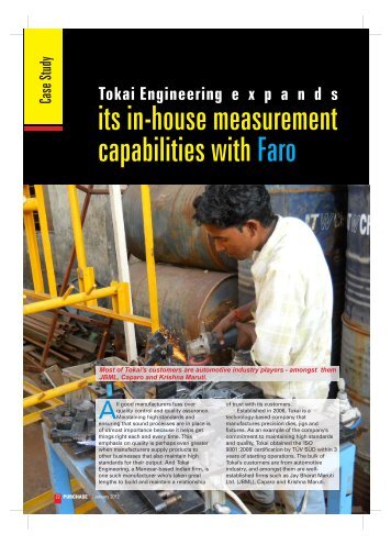 its in-house measurement capabilities with Faro - Industrial Products