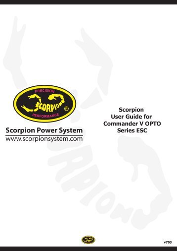 Scorpion User Guide for Commander V OPTO Series ESC