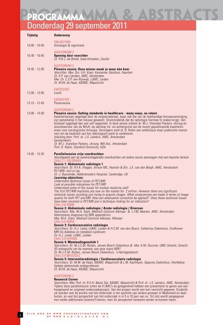 programma & abstracts - Nederlandse Vereniging voor Radiologie