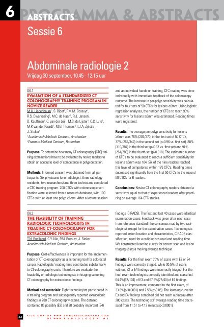 programma & abstracts - Nederlandse Vereniging voor Radiologie