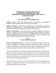 implementing rules and regulations of provincial ordinance no - Sulu