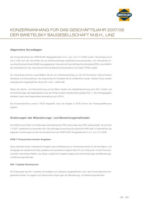 Jahresfinanzbericht 2007/08 - Swietelsky