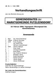 1. Sitzung (256 KB) - .PDF - Marktgemeinde Putzleinsdorf