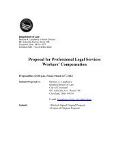Proposal for Professional Legal Services ... - City of Cleveland