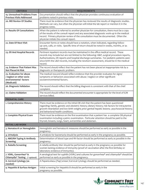 CRITERIA 19 Unresolved P CRITERIA 19 Unresolved P