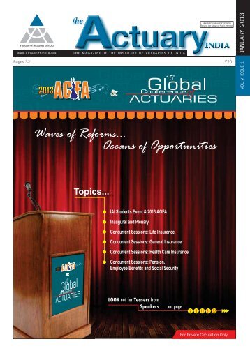 January - Actuarial Society of India