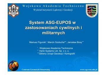 System ASG-EUPOS w zastosowaniach cywilnych i militarnych