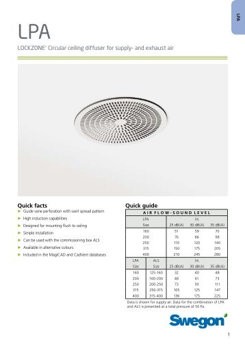LOCKZONEÂ® Circular ceiling diffuser for supply- and ... - ICS baltic