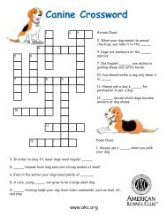 Canine Crossword