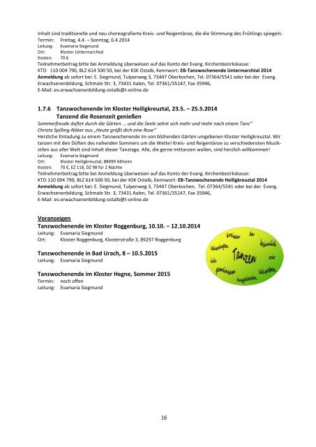 Programm im Dekanat Aalen, 2. Halbjahr 2013 - Evangelische ...