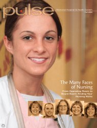 The Many Faces of Nursing - Memorial Hospital of South Bend