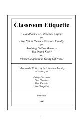Classroom Etiquette - Richard Stockton College of New Jersey