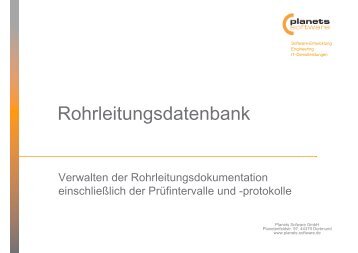 Rohrleitungsdatenbank - Planets Software GmbH