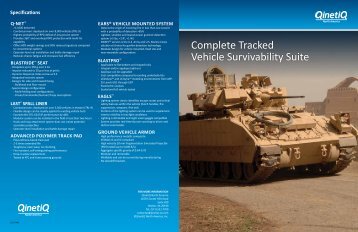 Complete Tracked Vehicle Survivability Suite - QinetiQ North America