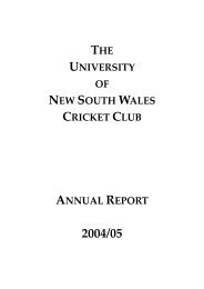 2004-05 - University of New South Wales Cricket Club