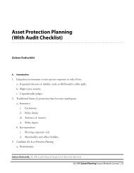 Asset Protection Planning (With Audit Checklist) - Moses & Singer, LLP