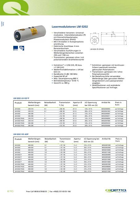21-Lasermodulatoren und Pockelszellen.pdf - Qioptiq Q-Shop