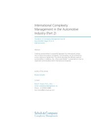 International Complexity Management in the ... - Schuh Group