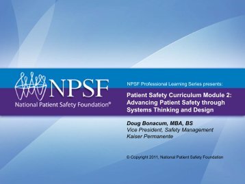 Patient Safety Curriculum Module 2 - National Patient Safety ...