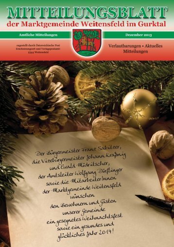 Mitteilungsblatt Dezember - Marktgemeinde Weitensfeld