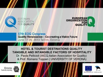 Paola Pellicioli, Hotel & Tourist Destination Quality Tangible ... - EOQ