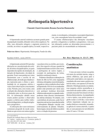 Retinopatia hipertensiva - Departamentos CientÃ­ficos