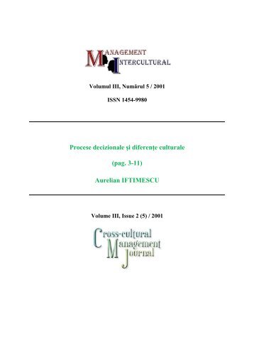 Aurelian IFTIMESCU - Management Intercultural