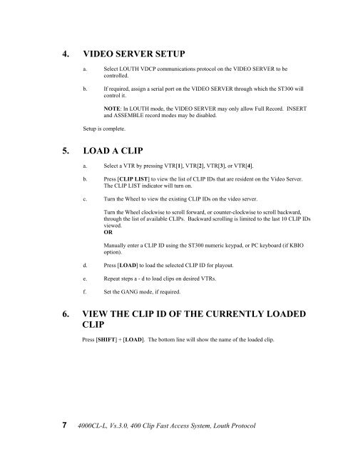 4000CL-L, Vs.3.0, 400 Clip Fast Access System ... - DNF Controls