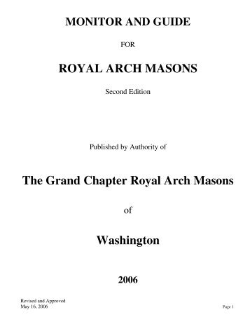 Monitor and Guide for Royal Arch Masons â¢ Second Edition (pdf)