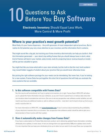 10 Questions to Ask Before You Buy Software - Frames Data