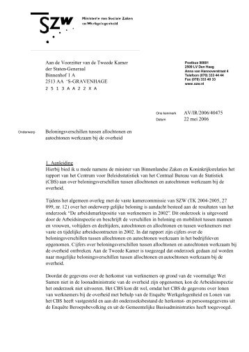 Brief minister de Geus - Loonwijzer
