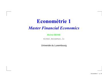 Econométrie 1 - Michel Beine